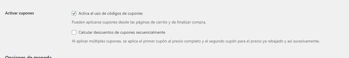 Uso secuencial de los cupones de WooCommerce