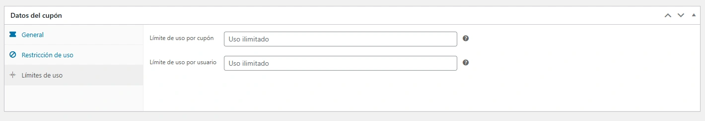 Opciones de límites de uso de cupones para WooCommerce
