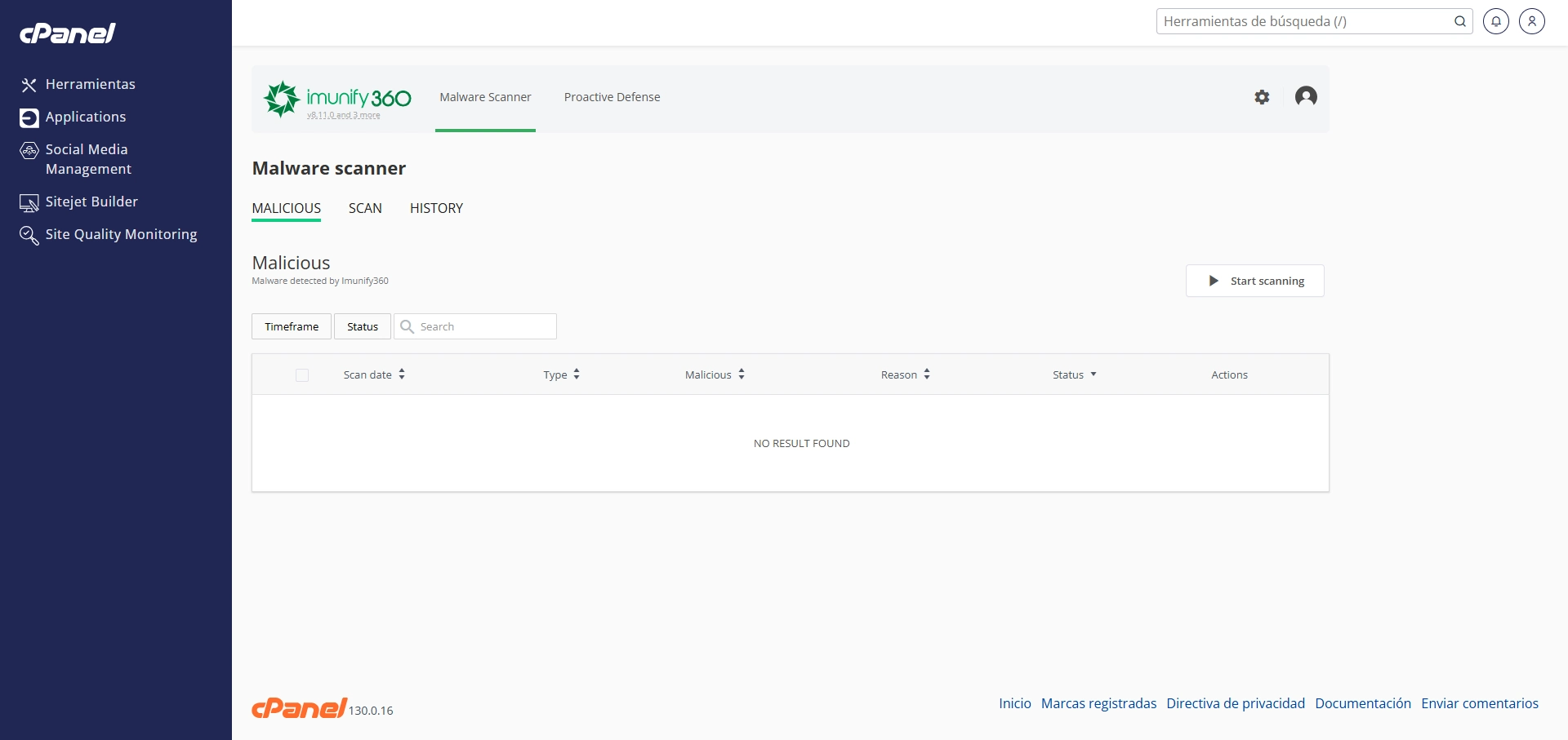 inmunify 360 en cPanel